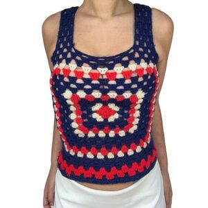 Vintage 70s Handmade Crochet Tank Top